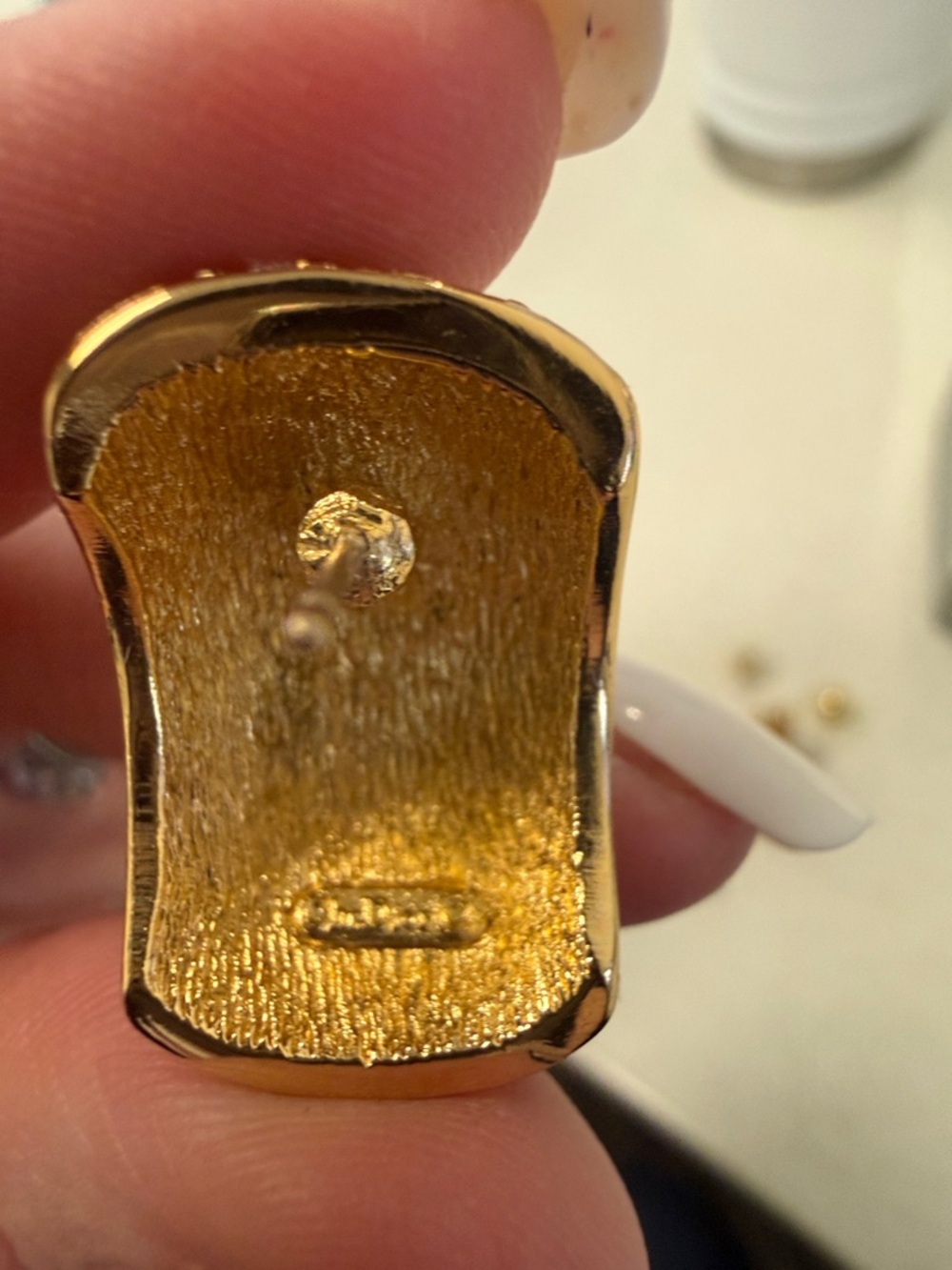 Dior Gold-Tone Crystal and Pearl Pierced Earrings - Picture 10 of 10